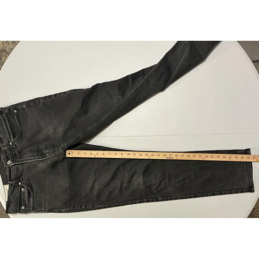 Abercrombie Fitch Men Gray Straight Stretch Jeans Size 33x34 (fits 32x30)‎